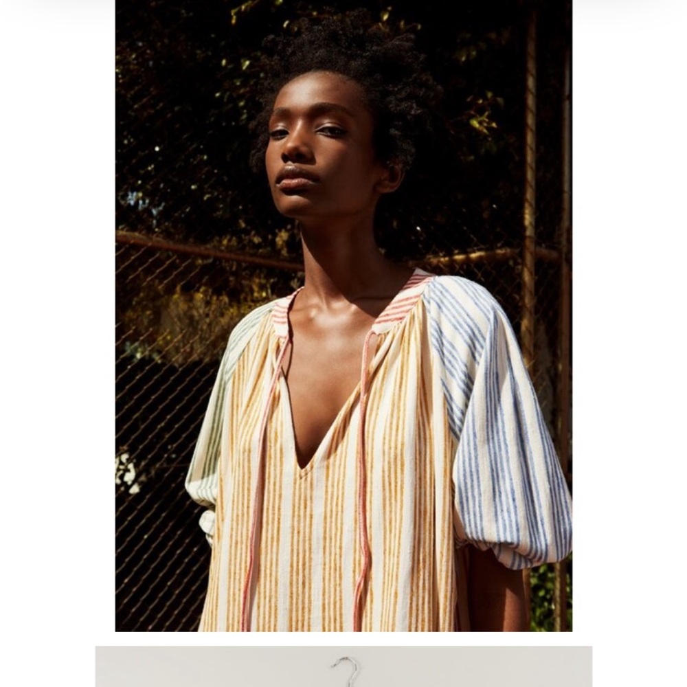 Zara Multicolored Striped Rustic Blogger Dress - Picture 3 of 5
